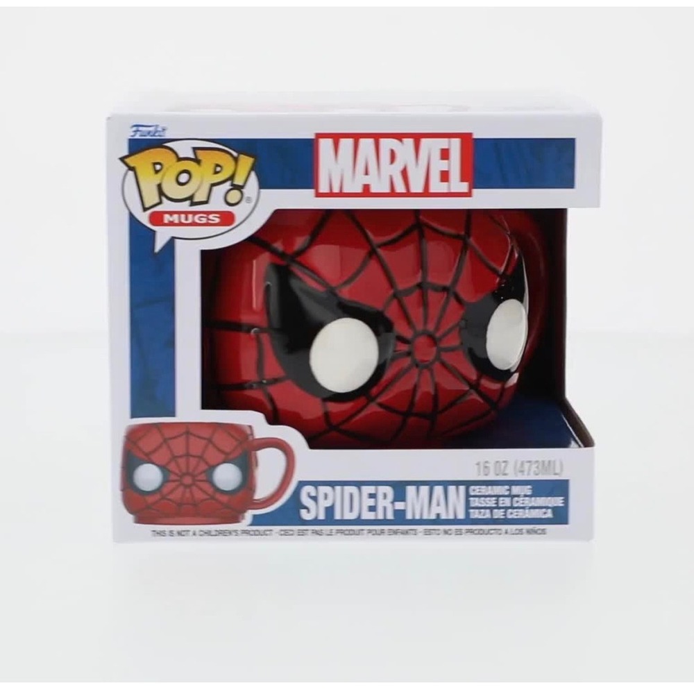 Funko POP Mugs Marvel Spider-Man Ceramic Mug 16ozRed Black Sculpted3D Coffee Cup